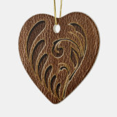 Leder-Blick Blume Keramikornament (Links)