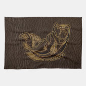 Leder-Blick Fisch-Dunkelheit Geschirrtuch (Horizontal)