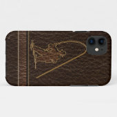 Leder-Blick Fischer-Dunkelheit Case-Mate iPhone Hülle (Rückseite (Horizontal))