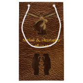 Leder-Blick Hochzeit Kleine Geschenktüte (Rückseite)