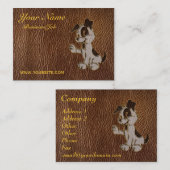 Leder-Blick Hund Visitenkarte (Vorne/Hinten)