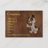 Leder-Blick Hund Visitenkarte (Rückseite)