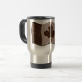 Leder-Blick Kanada-Flagge Reisebecher (Vorderseite Links)