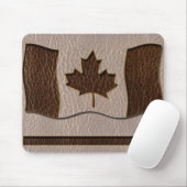 Leder-Blick Kanada-Flagge weich Mousepad (Mit Mouse)