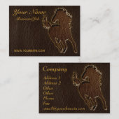 Leder-Blick Pferdedunkelheit Visitenkarte (Vorne/Hinten)