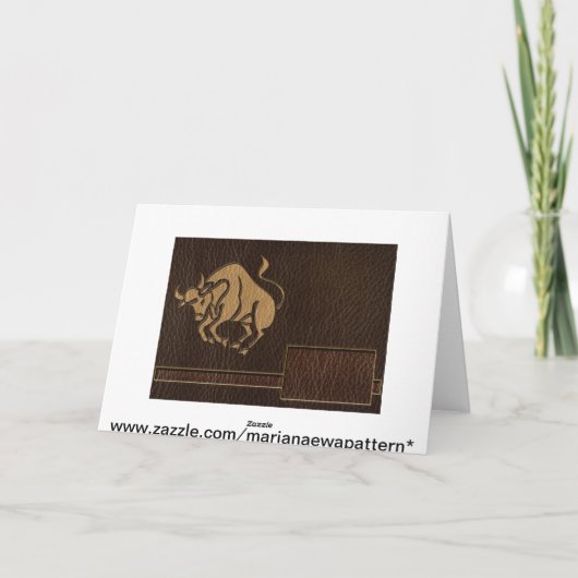 Leder-Blick Stier Karte (Rückseite)