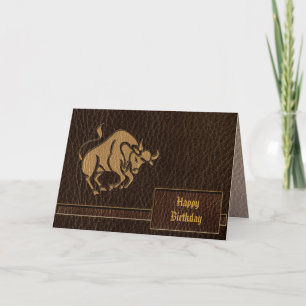 Leder-Blick Stier Karte