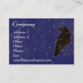 Leder-Blick Ureinwohner-Tierkreis-Rabe Visitenkarte (Rückseite)