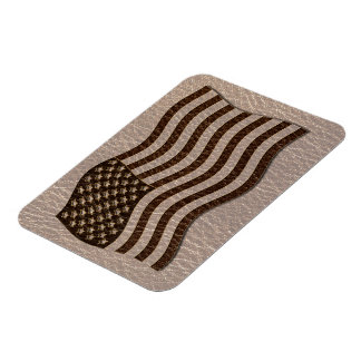 Leder-Blick USA-Flagge weich Magnet