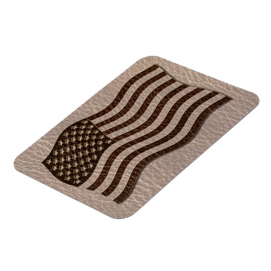Leder-Blick USA-Flagge weich Magnet (Linke Seite)