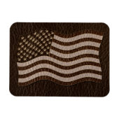Leder-Blick USA-Flaggen-Dunkelheit Magnet (Horizontal)