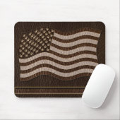 Leder-Blick USA-Flaggen-Dunkelheit Mousepad (Mit Mouse)