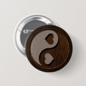Leder-Blick Yin Yang Herz-Dunkelheit Button (Vorne & Hinten)