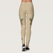 Leder-Blume auf Buttercreme Leggings (Rückseite)