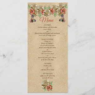 Leder-Blume auf der Speisekarte von Cream Süede Menükarte