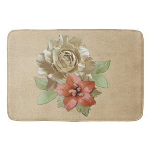 Leder-Blume und Wildlederkunst Badematte