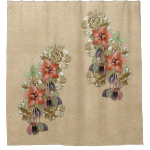 Leder-Blume und Wildlederkunst Duschvorhang