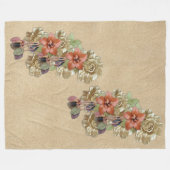Leder-Blume und Wildlederkunst Fleecedecke (Vorderseite (Horizontal))