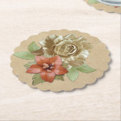 Leder-Blume und Wildlederkunst Untersetzer (angewinkelt)