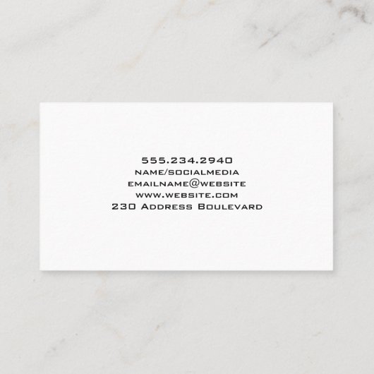 Leder | Boho Feather Pattern Visitenkarte (Rückseite)