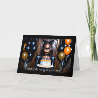 Leder Catwoman - Halloween Geburtstag Feiertagskarte