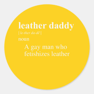 LEDER-DADDY-DEFINITION RUNDER AUFKLEBER