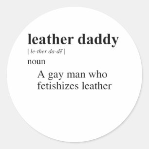 LEDER-DADDY-DEFINITION RUNDER AUFKLEBER