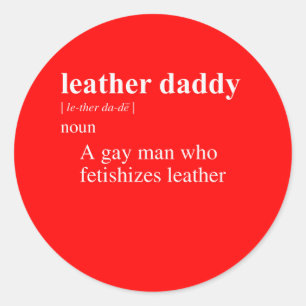 LEDER-DADDY-DEFINITION RUNDER AUFKLEBER