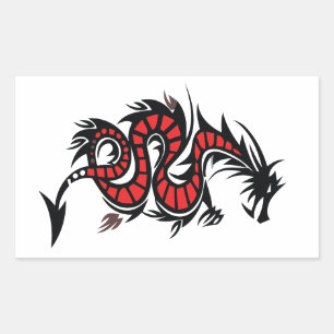 LEDER des DRACHEN Rechteckiger Aufkleber
