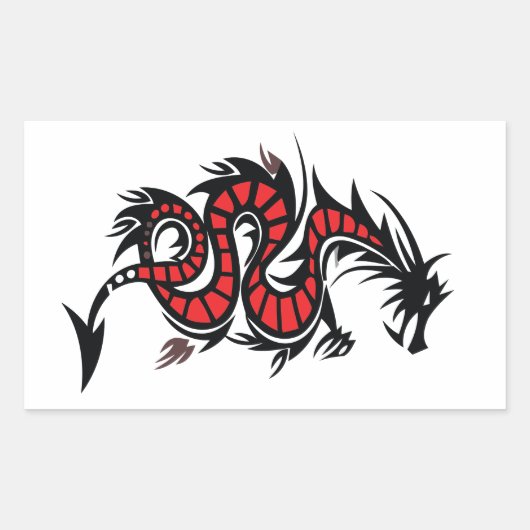LEDER des DRACHEN Rechteckiger Aufkleber (Vorderseite)