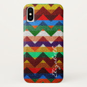 Leder Farbige Zickzack Streifen Monogramm Case-Mate iPhone Hülle (Rückseite)