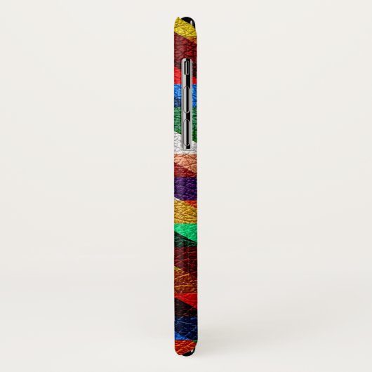 Leder Farbige Zickzack Streifen Monogramm Case-Mate iPhone Hülle (Hinten/Links)