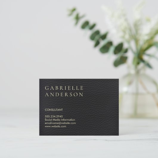 Leder | Führungskraft Visitenkarte (Stehend Vorderseite)