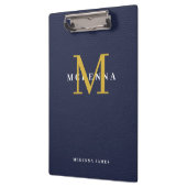 Leder für die Blaue Monogram Gold Erstplatine des Klemmbrett (Links)