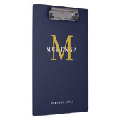Leder für die Blaue Monogram Gold Erstplatine des Klemmbrett (Rechts)