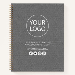 Leder für Ihr Unternehmen mit Logo und Text Notizblock