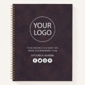 Leder für Ihr Unternehmen mit Logo und Text Notizblock (Vorderseite)