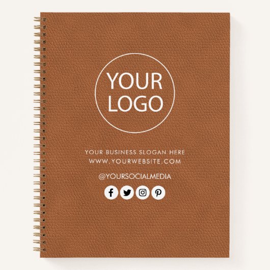 Leder für Ihr Unternehmen mit Logo und Text Notizblock (Vorderseite)