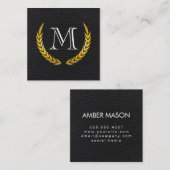 Leder für klassische Monogramm-Dekorative Elemente Quadratische Visitenkarte (Vorne/Hinten)