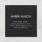 Leder für klassische Monogramm-Dekorative Elemente Quadratische Visitenkarte (Rückseite)