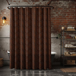 Leder geschnitzt braun Aussehen nahtloses Muster Duschvorhang