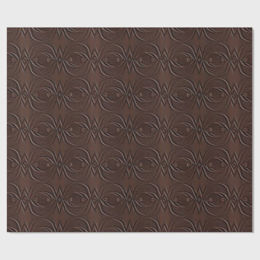 Leder geschnitzt braun Aussehen nahtloses Muster Geschenkpapier (Flach)