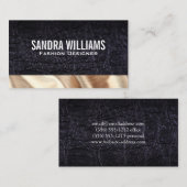 Leder | Gold Silk Fabric Visitenkarte (Vorne/Hinten)