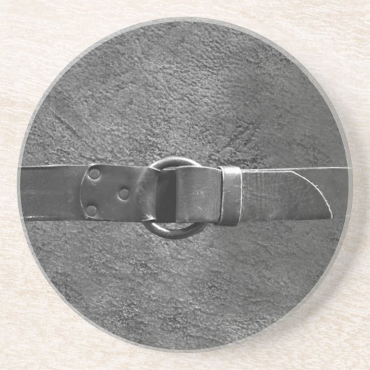 Leder & Gürtel Silver Ton Sandstone Untersetzer (Vorne)