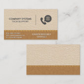 Leder | Hintergrund des gehefteten braunen Leders Visitenkarte (Vorne/Hinten)