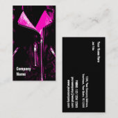 Leder Jacket Pink Visitenkarte schwarzer Seitentex (Vorne/Hinten)