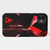 Leder Jacket Red "Monogram" iPhone 5 Fall Case-Mate iPhone Hülle (Rückseite (Horizontal))