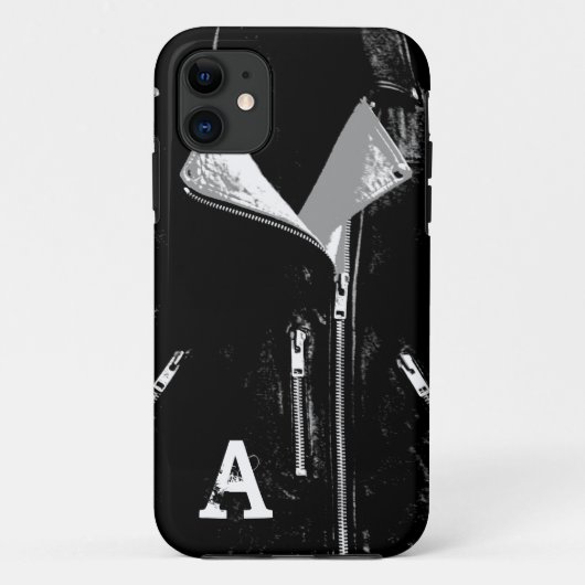 Leder Jacket Weißes Monogramm iPhone 5 Fall Case-Mate iPhone Hülle (Rückseite)