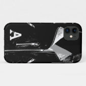 Leder Jacket Weißes Monogramm iPhone 5 Fall Case-Mate iPhone Hülle (Rückseite (Horizontal))