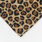 Leder Leopard Vintage Modern Boho Chic Monogramm Fleecedecke (Ecke)